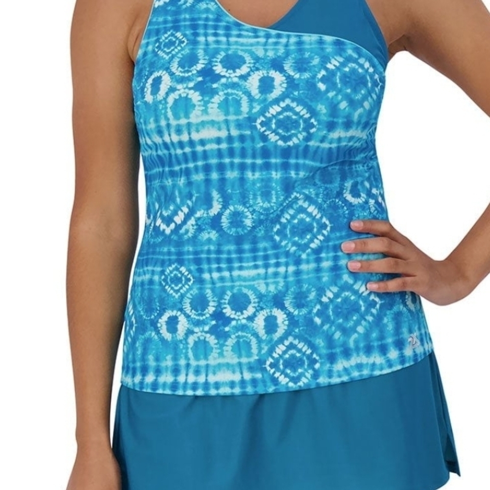 Blue Patterned Women's Swim Dress